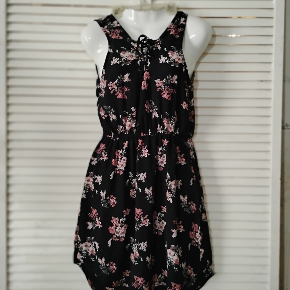 Rue21 Black Dress with Pink Floral Design